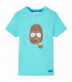 Kids' T-shirt with Short Sleeves Aqua 116