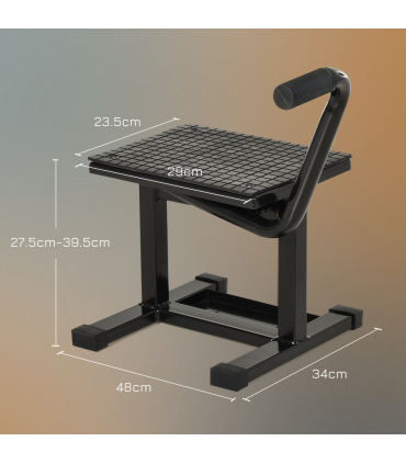 DURHAND Steel Motorbike Jack Lift Rubber Platform Crank Lift Manual Repair Table