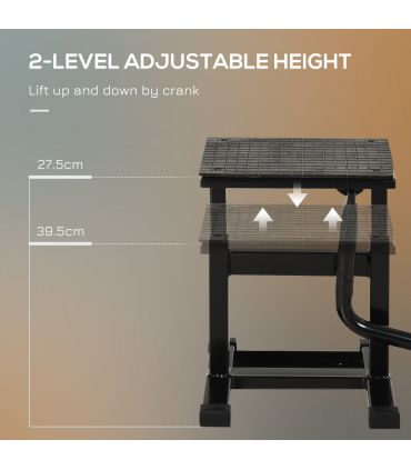DURHAND Steel Motorbike Jack Lift Rubber Platform Crank Lift Manual Repair Table
