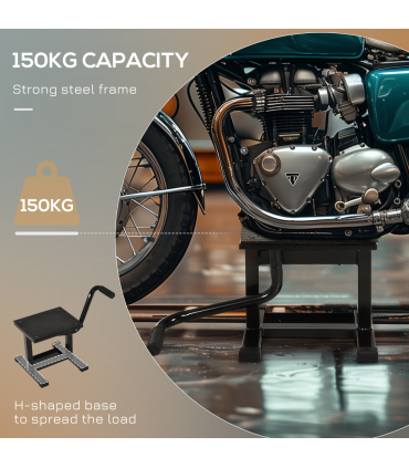 DURHAND Steel Motorbike Jack Lift Rubber Platform Crank Lift Manual Repair Table