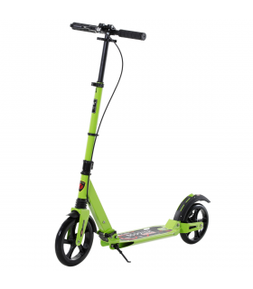 HOMCOM Teens Adult Kick Scooter Fold Adjust 14+ w/ Dual Brake System Green