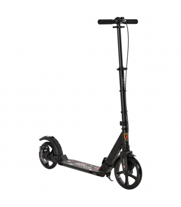 HOMCOM Teens Adult Kick Scooter Fold Adjust 14+ w/ Rear Dual Brake System Black