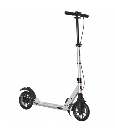 HOMCOM Adult Teens Kick Scooter Fold Adjust 14+ w/ Rear Wheel&Hand Brake Silver