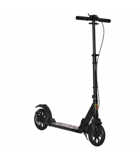 HOMCOM Adult Teens Kick Scooter Fold Adjust 14+ w/ Rear Wheel&Hand Brake Black