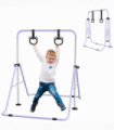 HOMCOM Adjustable Height Foldable Kids Gymnastics Bar with Non-Slip Mats, Purple