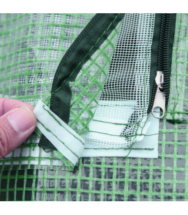 Green Mini Portable Greenhouse 180L x 140W x 80Hcm Zipped Windows and Door