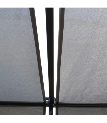 3x3m Steel Pergola Gazebo Garden Retractable Roof Canopy Dark Grey