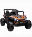 AIYAPLAY Kids Ride on Car, 12V Electric Truck w/ Horn Lights USB - Brown