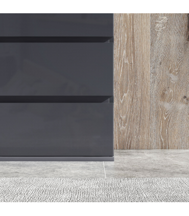 HOMCOM Bedroom Chest of Drawers, High Gloss 4 Drawers Dresser, Drawer Unit