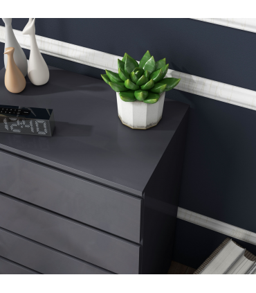 HOMCOM Bedroom Chest of Drawers, High Gloss 4 Drawers Dresser, Drawer Unit