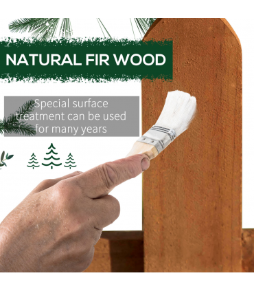 Wooden Border Fences Brown 60cm x 1cm x 34cm 12 Pack Garden Fixed Picket Fence