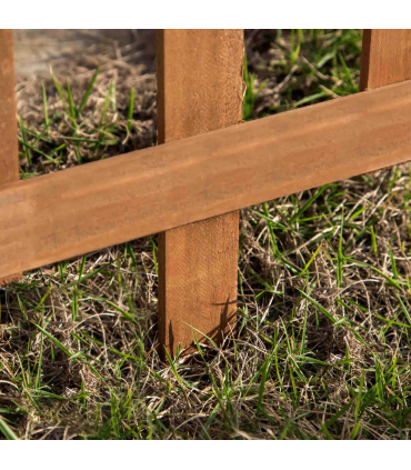 Wooden Border Fences Brown 60cm x 1cm x 34cm 12 Pack Garden Fixed Picket Fence