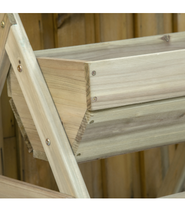 Garden Bed Kit Wood Green 3 Tier Raised 120x68x80cm Flowers Vegetables Herbs