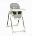 Foldable Baby High Chair Toddler Height Back Footrest Adjustable Grey PP Steel