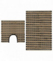 Hand-Woven Jute Bathroom Mat Set Fabric Natural and Black