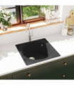 Kitchen Sink with Overflow Hole Black Granite