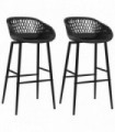 vidaXL Bar Chairs 2 pcs Black