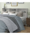 Headboard Cabinet Concrete Grey 220x19x103.5 cm