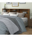 Headboard Cabinet Smoked Oak 220x19x103.5 cm
