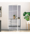 vidaXL Interior Door White 102x201.5 cm Tempered Glass&Aluminium Slim