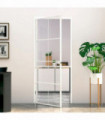 vidaXL Interior Door White 83x201.5 cm Tempered Glass&Aluminium Slim