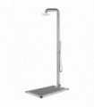 Garden Shower with Grey Base 230 cm Stainless Steel