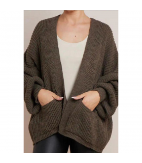 Crop Balloon Pocket Cardigan