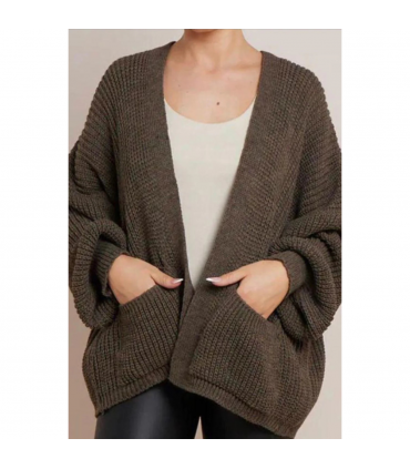 Crop Balloon Pocket Cardigan