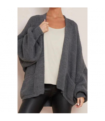 Crop Balloon Pocket Cardigan