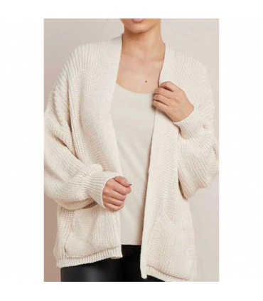 Crop Balloon Pocket Cardigan