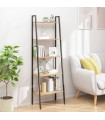 5-Tier Standing Shelf Light Brown and Black 56x35x174 cm