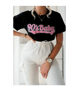 Ladies Oversized 90s Baby Short Sleeves T Shirt Top