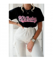 Ladies Oversized 90s Baby Short Sleeves T Shirt Top