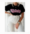 Ladies Oversized 90s Baby Short Sleeves T Shirt Top