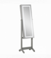 HOMCOM Mirrored Jewellery Cabinet W/ LED Light Lockable Jewellery Armoire Grey