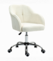 HOMCOM Fluffy Vanity Chair for Desk, with Height Adjustable, Wheels, Cream
