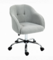 HOMCOM Fluffy Vanity Chair for Desk, with Height Adjustable, Wheels, Grey