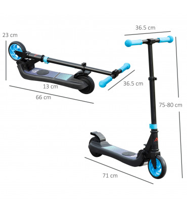 HOMCOM Folding Electric Scooter with Rear Wheel Brake, Sky Blue