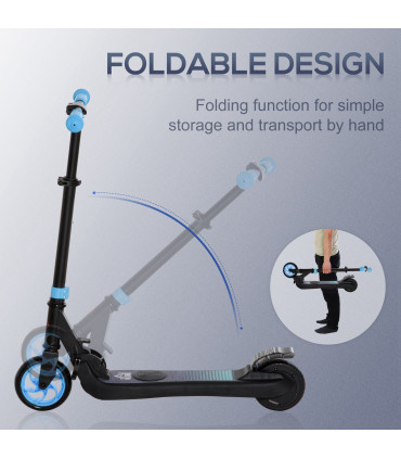 HOMCOM Folding Electric Scooter with Rear Wheel Brake, Sky Blue