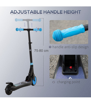 HOMCOM Folding Electric Scooter with Rear Wheel Brake, Sky Blue