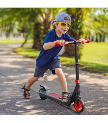 HOMCOM Folding Electric Scooter with Rear Wheel Brake, Red
