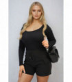 Elastic Waist Drawstring Pocket Detail Shorts