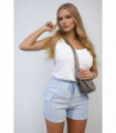 Elastic Waist Drawstring Pocket Detail Shorts