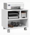 HOMCOM Printer Stand with Storage Printer Cart on Wheels for Home Office White