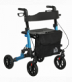 HOMCOM Folding Rollator Walker with Seat, Backrest, Bag, 4 Wheels, Blue
