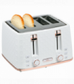 HOMCOM Toaster with 4 Slot, 7 Browning Levels, 1600W, White Honeycomb