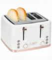 HOMCOM Toaster with 4 Slot, 7 Browning Levels, 1600W, White Ripple