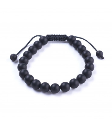 Men's Black Agate Bracelet
