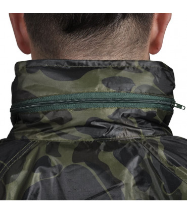 Men's Camo Print 2-Piece Rain Suit with Hood XXL