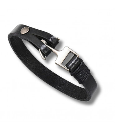 Men's Leather Anchor Bracelet